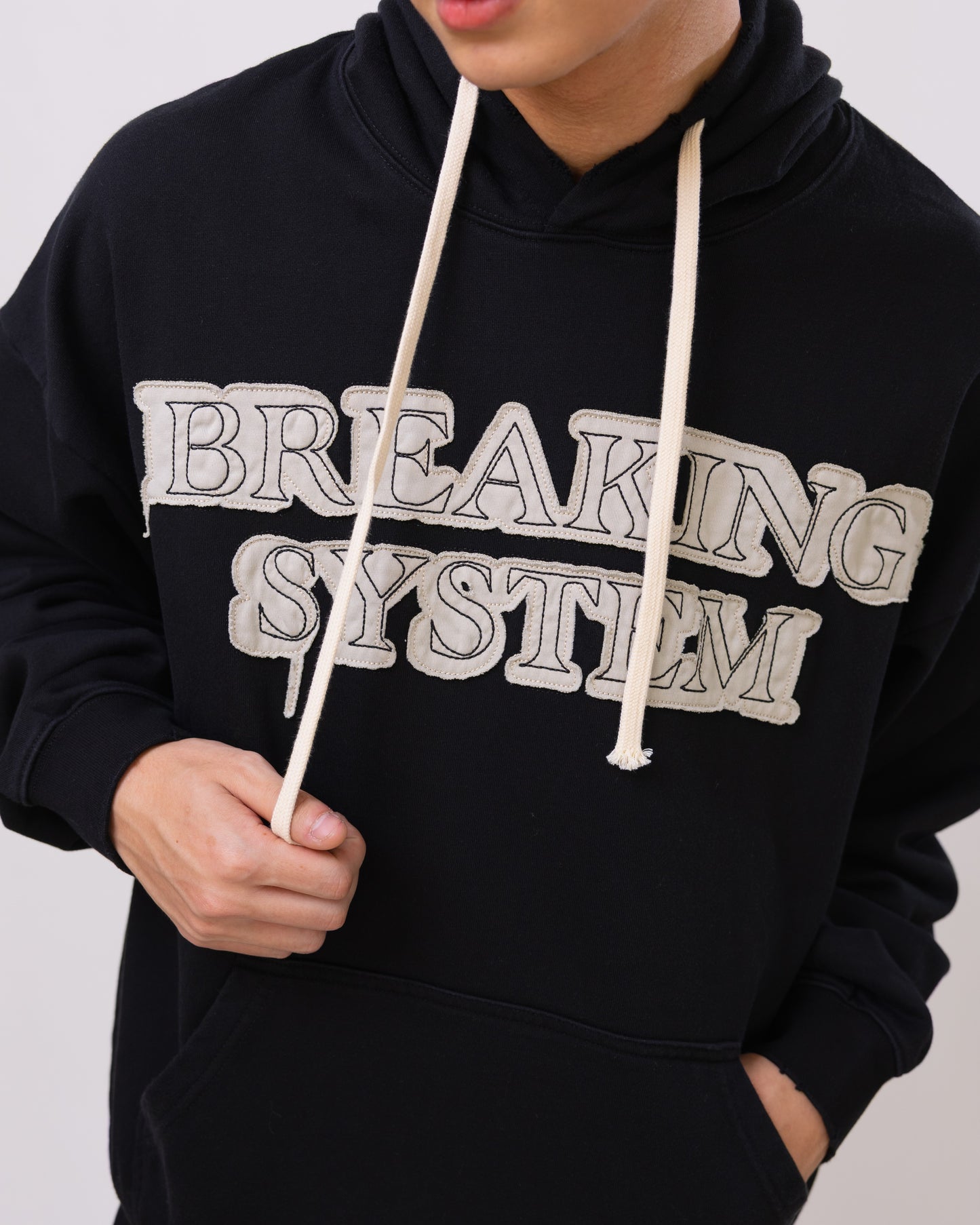 Distressed Patch-on Hoodie