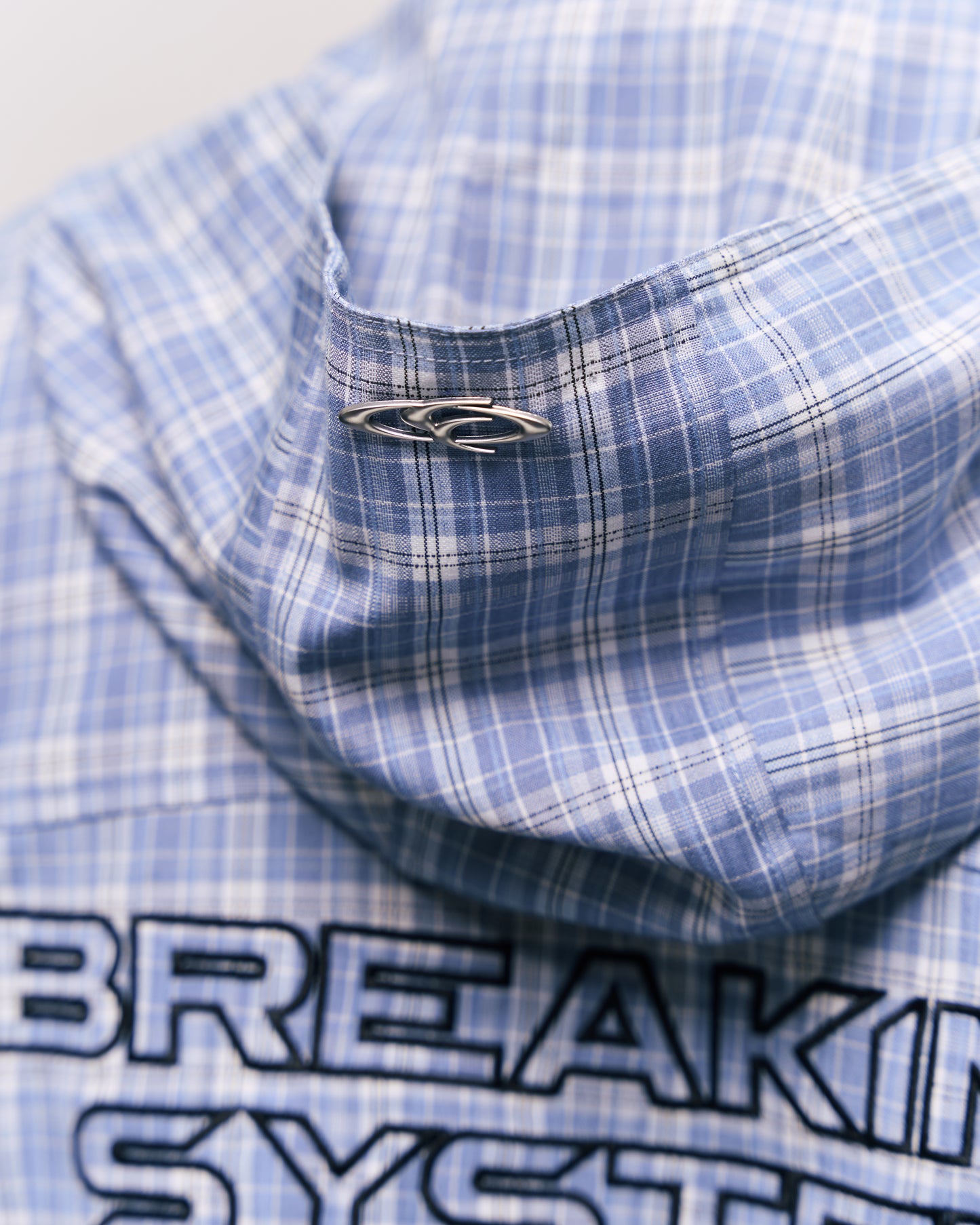 BREAKING SYSTEM BLUE PLAID HOOD SHIRT