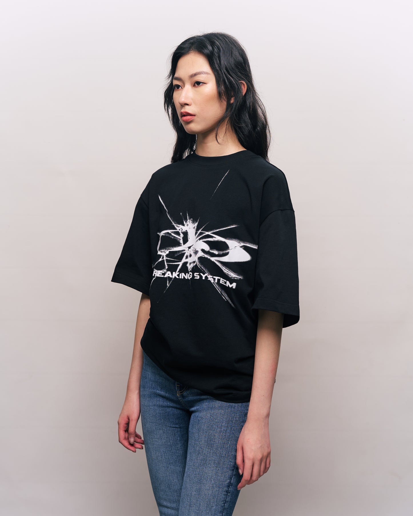 BREAKING SYSTEM SHATTERED GRAPHIC BLACK TEE