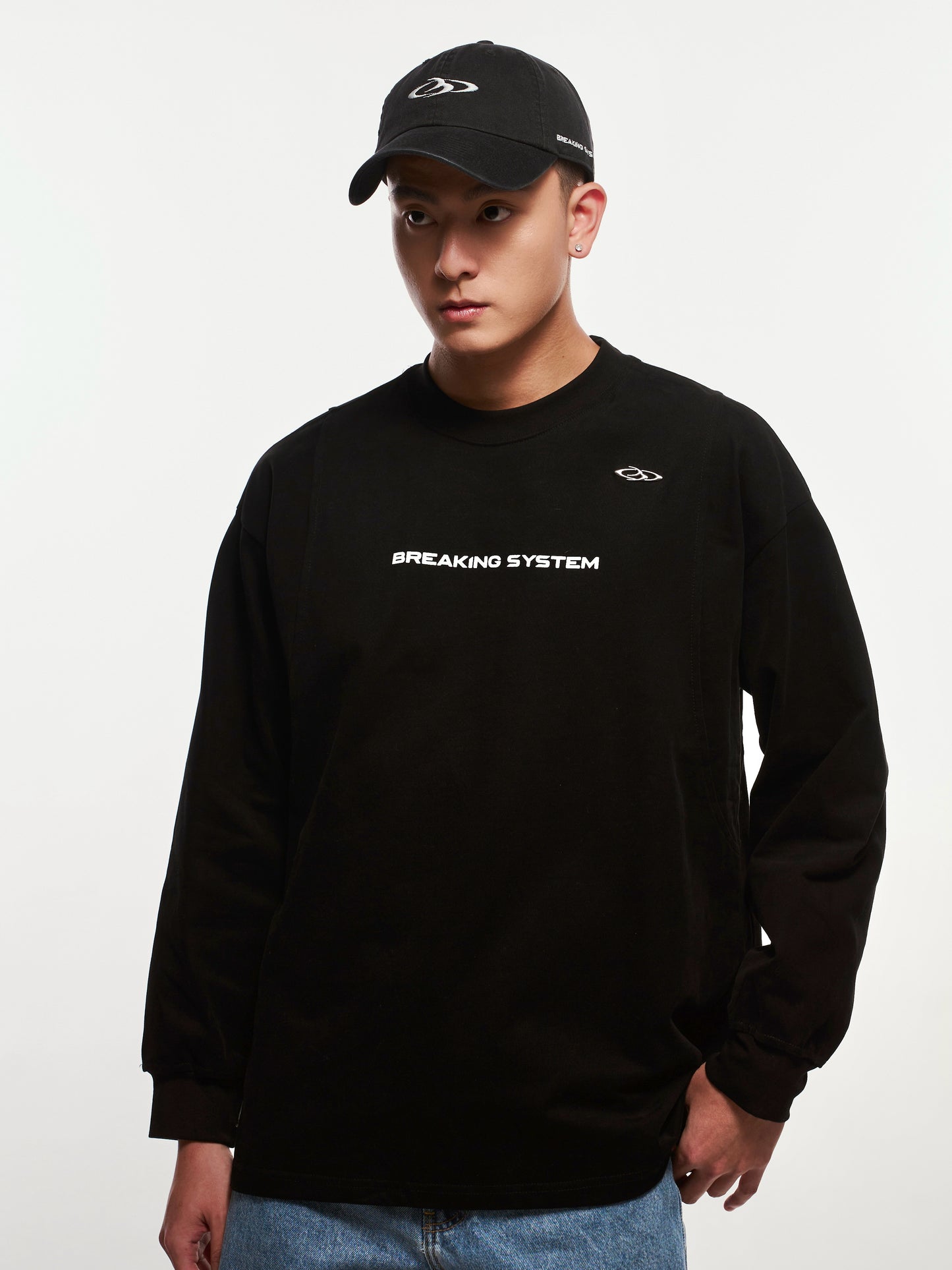 BREAKING SYSTEM BLACK LONG SLEEVE TEE
