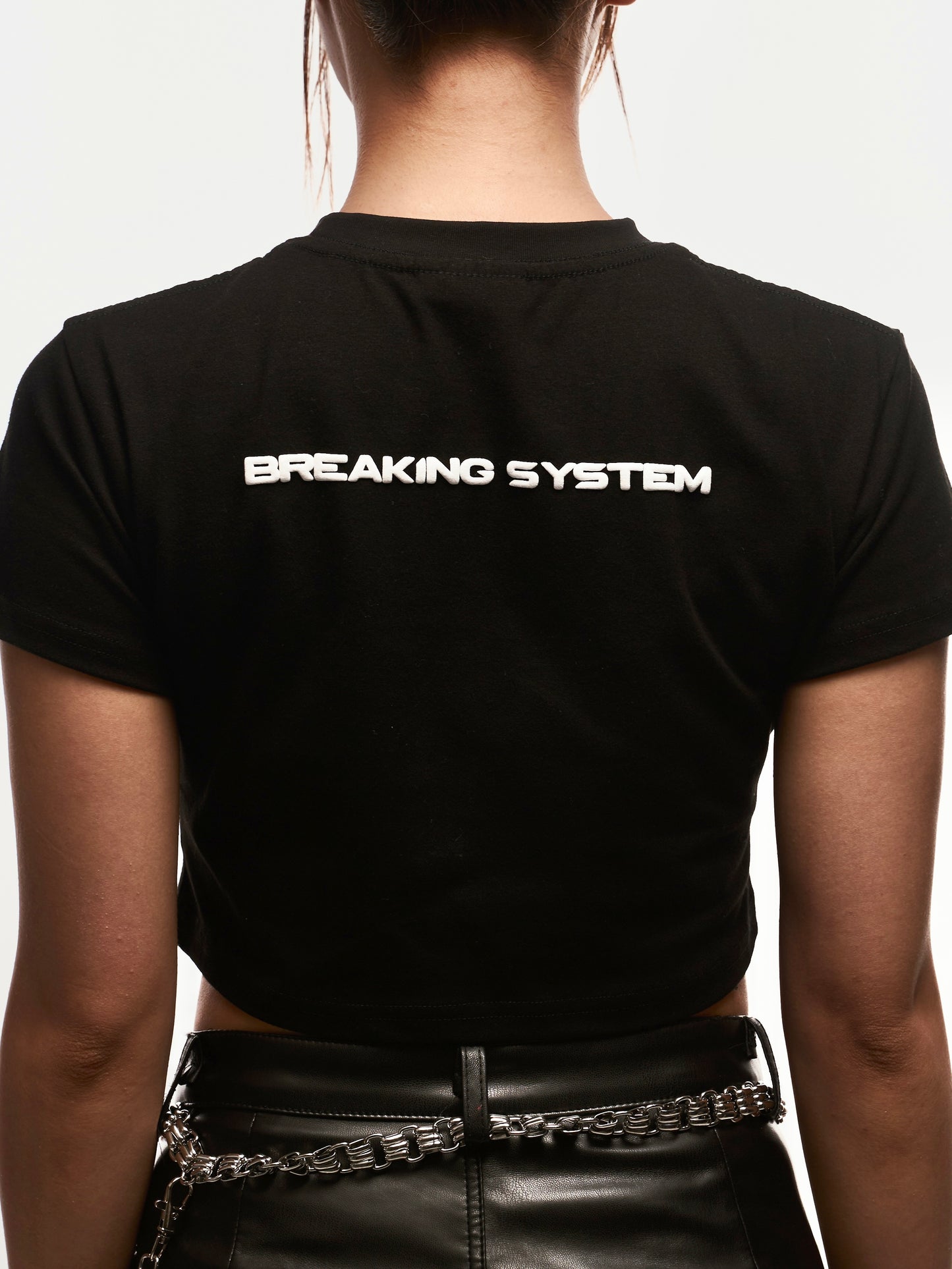Breaking System Black Crop Top -Malaysia Streetwear-Premium Top