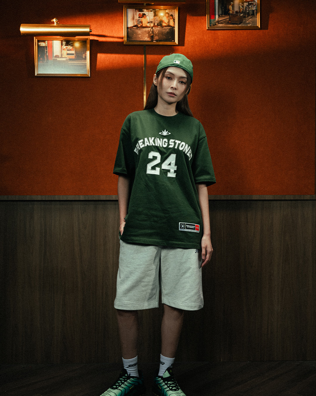Breaking Stoned | College Oversized Tshirts Green