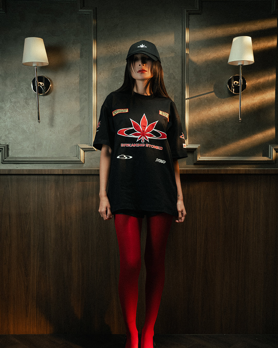 Breaking Stoned | Motorsport Oversized Tshirts Black