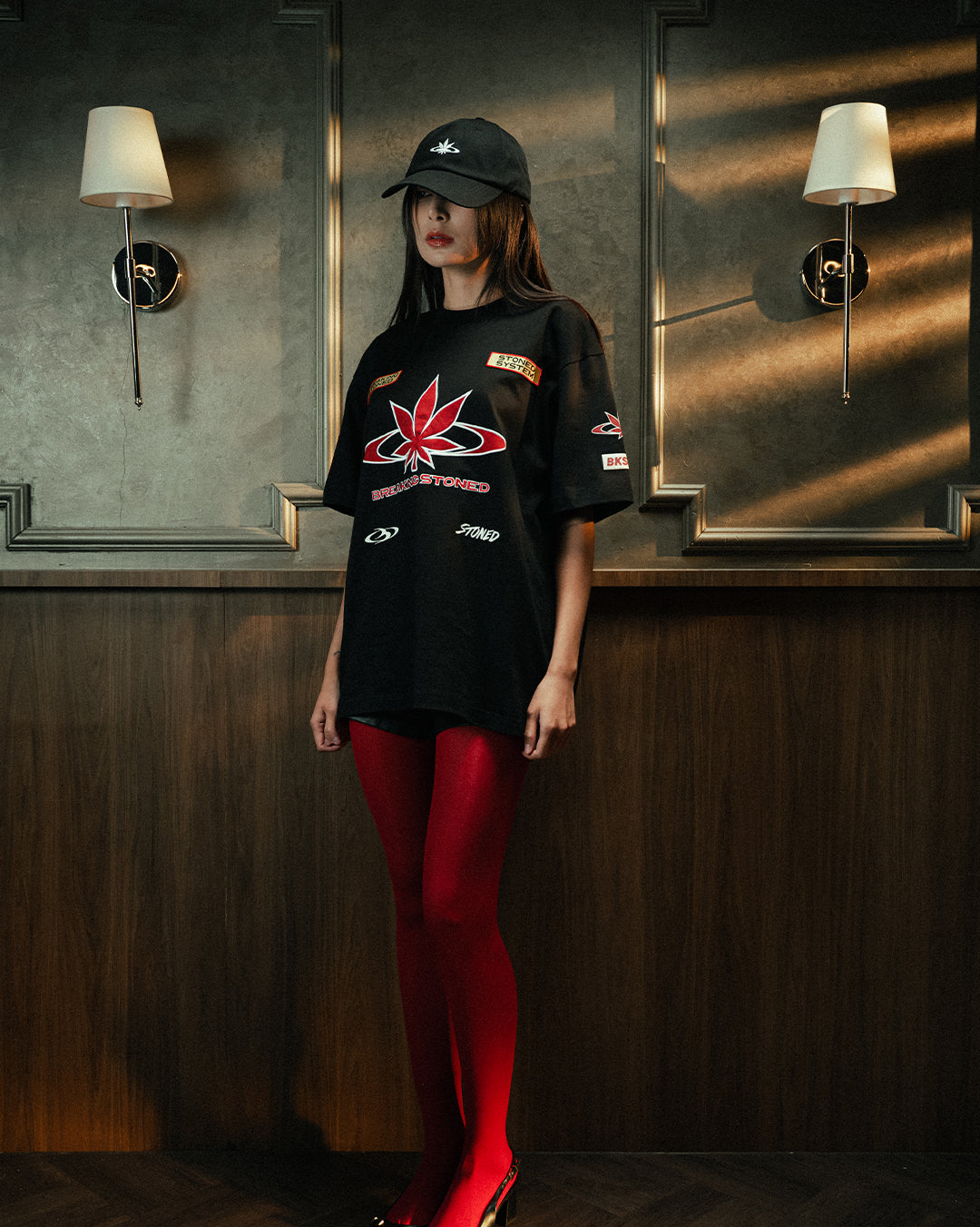 Breaking Stoned | Motorsport Oversized Tshirts Black