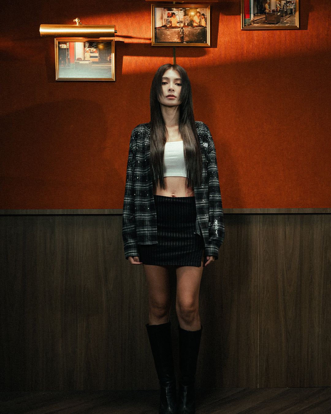 Breaking Stoned | Rhinestoned Flannel Black