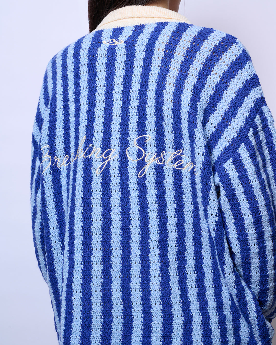 Breaking System Blue Striped Knit Long Sleeve