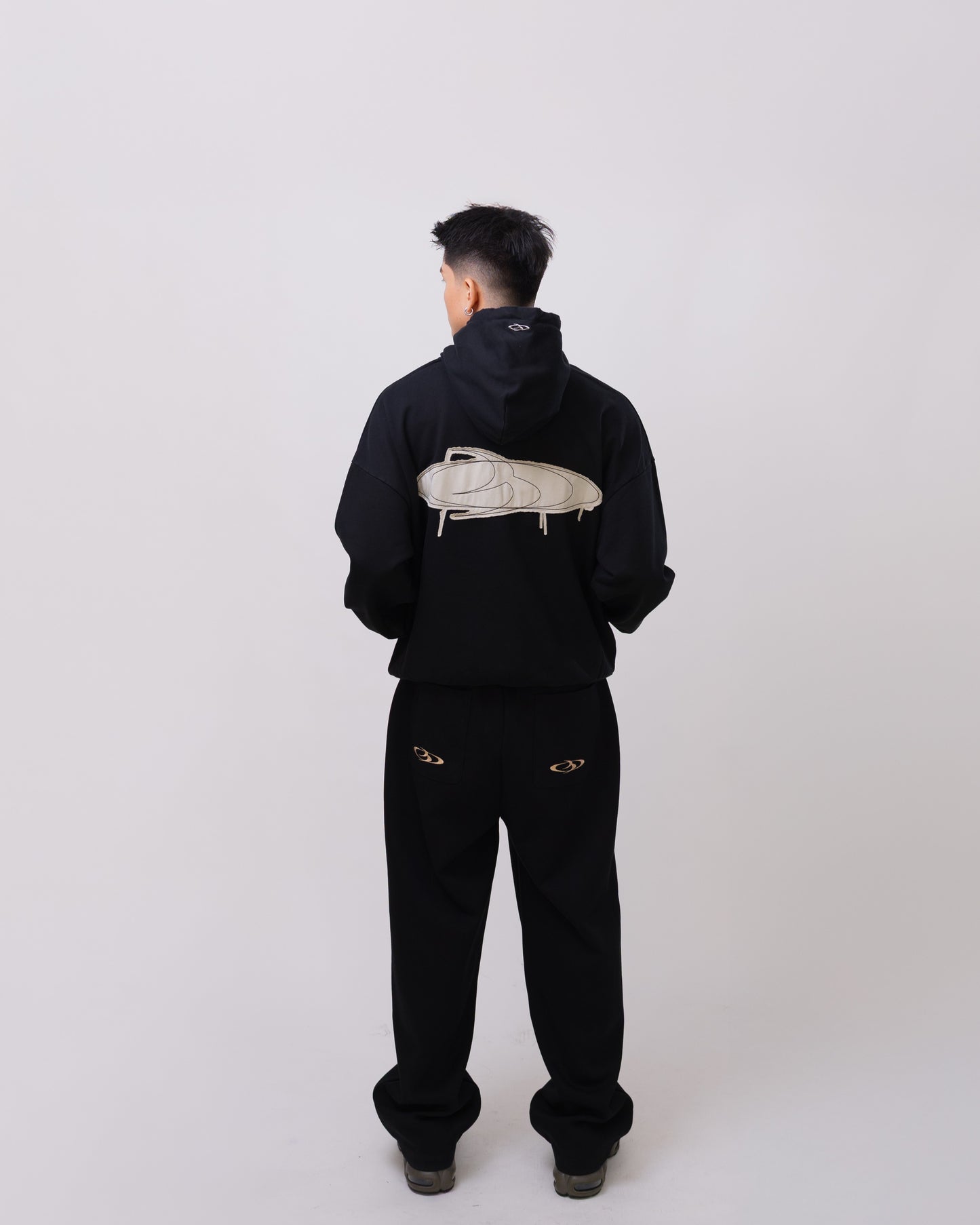 Distressed Patch-on Hoodie