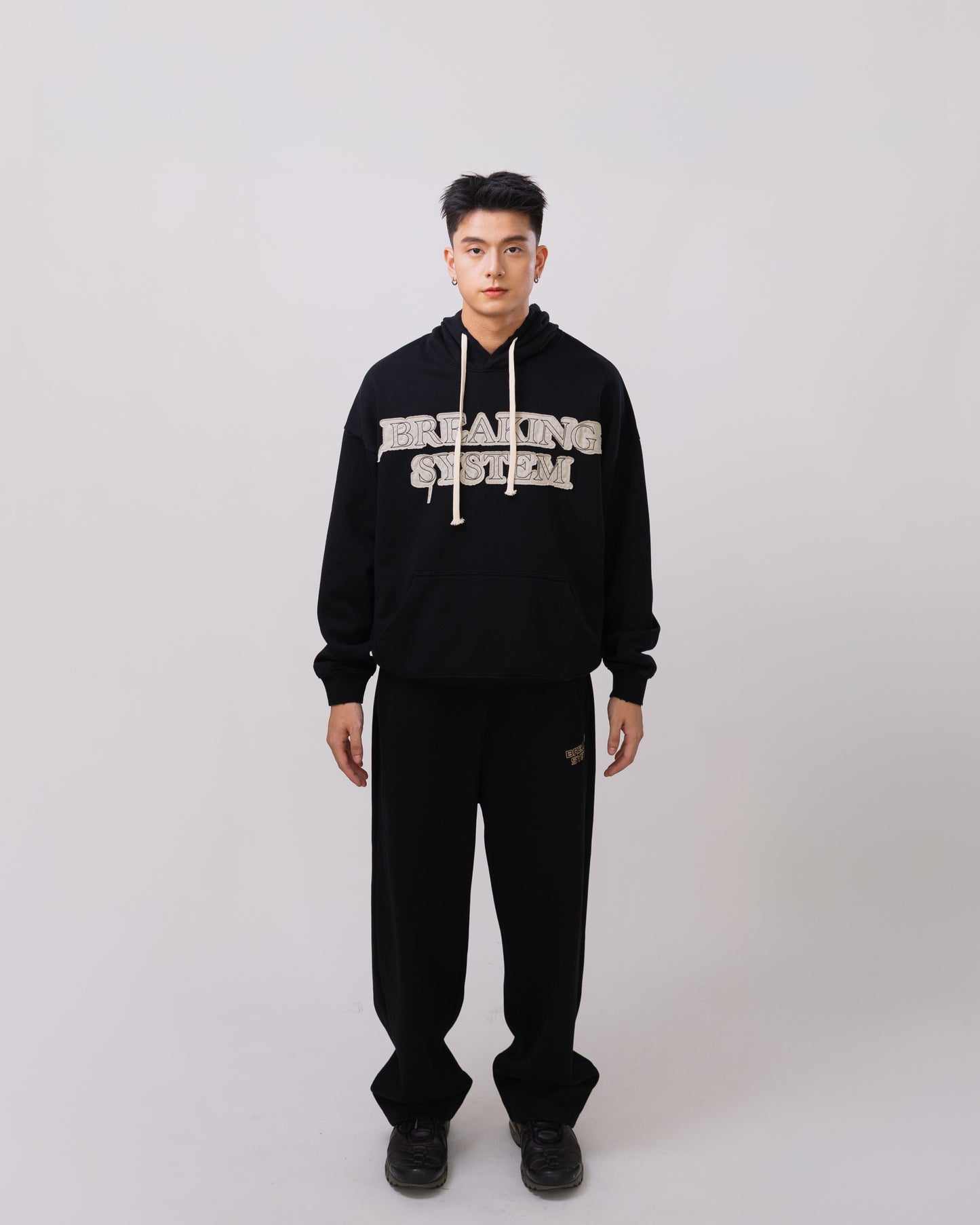 Distressed Patch-on Hoodie