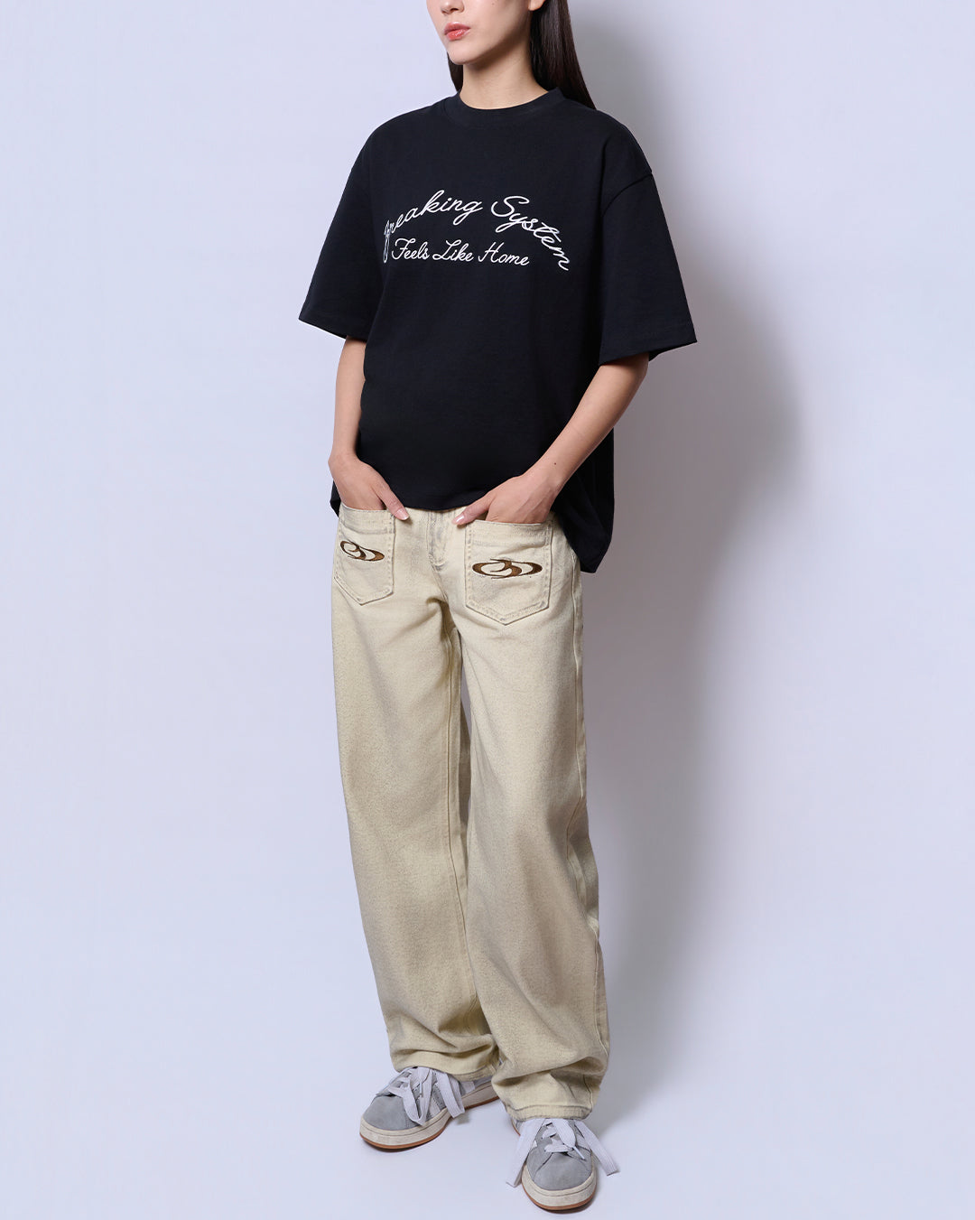 Breaking System East Logo Denim Pants