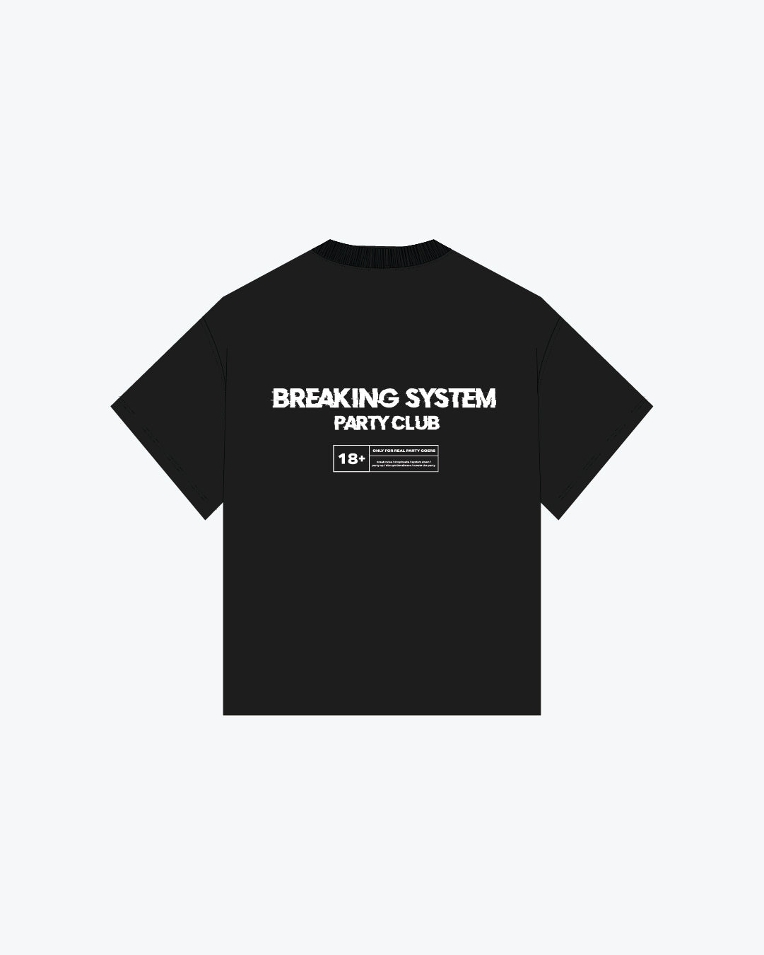 BREAKING SYSTEM PARTY CLUB BLACK TEE