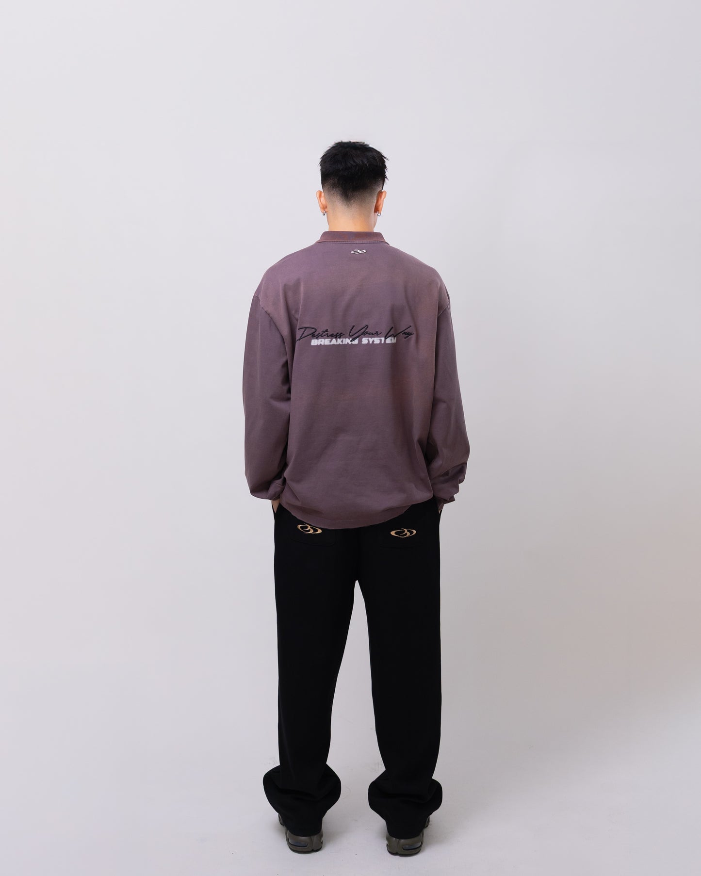 Stoned Washed Polo Long Sleeve