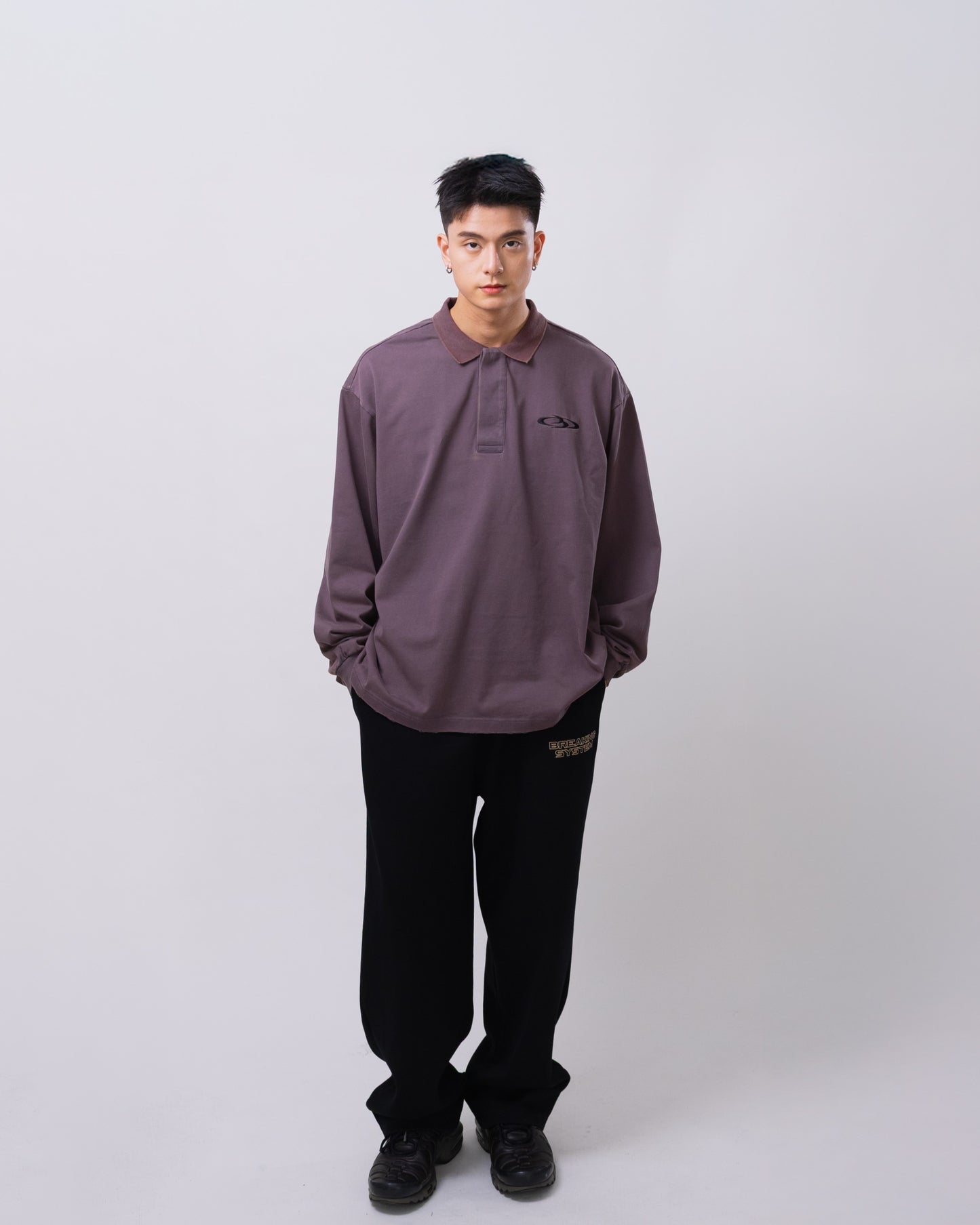 Stoned Washed Polo Long Sleeve