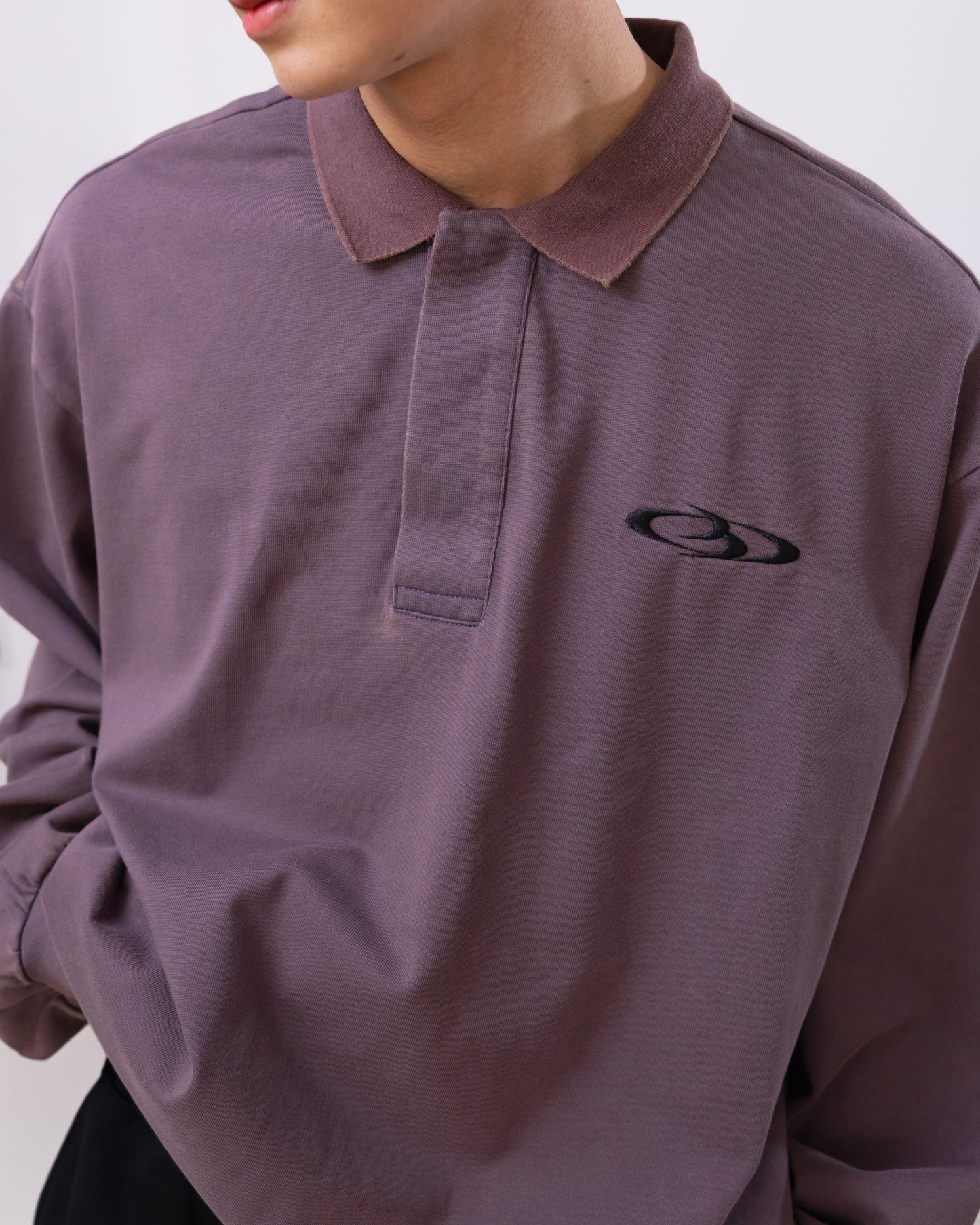 Stoned Washed Polo Long Sleeve