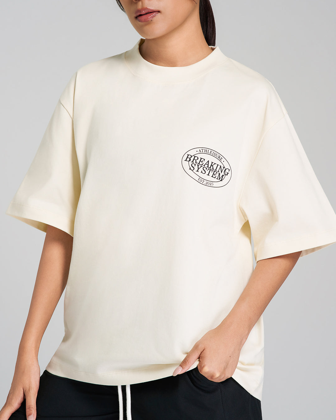Breaking System Athleisure Basic Tee Ecru