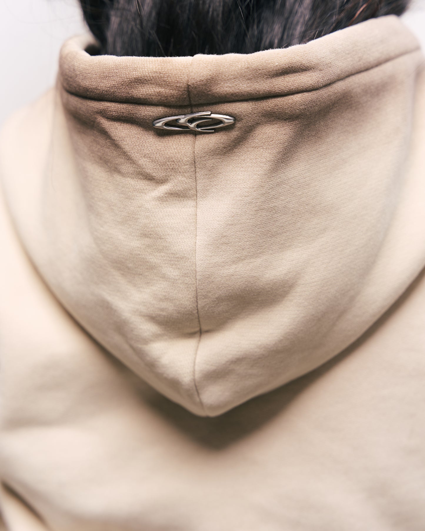 BREAKING SYSTEM BURN BEIGE ZIP UP CROP HOODIE