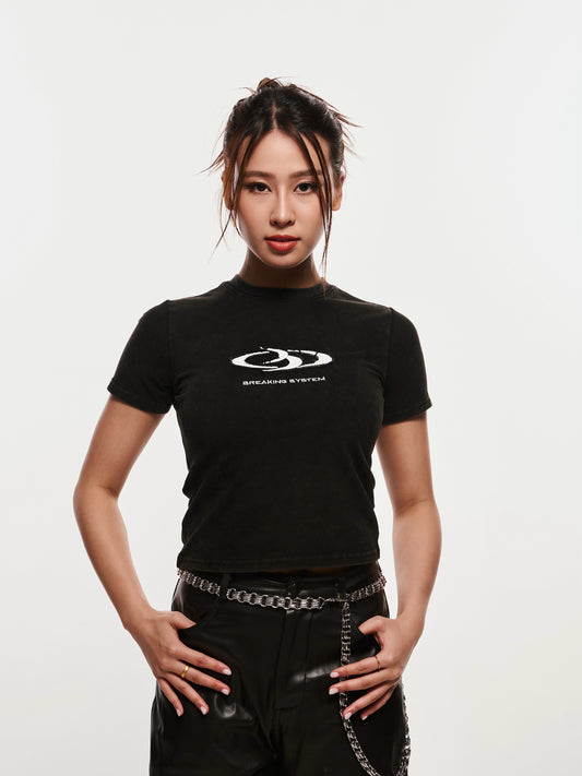 Breaking System Washed Baby Tee -Malaysia Streetwear -Premium Top