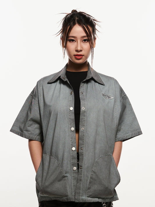 Breaking System Washed Shirt -Malaysia Streetwear -Unisex Shirt