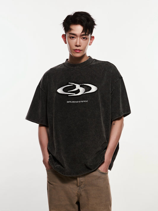 Breaking System Washed Tee -Malaysia Streetwear -Oversize & Unisex  T-Shirt